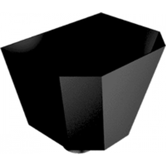 Aluminium Round Swaged Saturn Small Hopper - 76mm PPC Finish Black