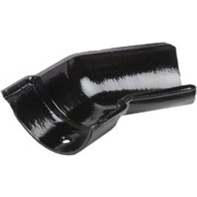 Cast Iron Beaded Half Round Gutter Right Hand Angle - 135 Degree x 100mm Black