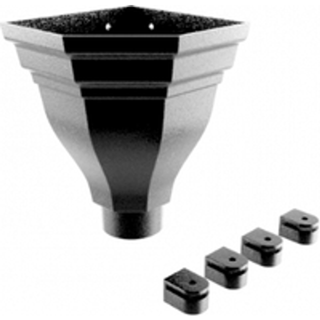 Cast Aluminium Round Merus Corner Small Hopper - 63mm PPC Finish Black