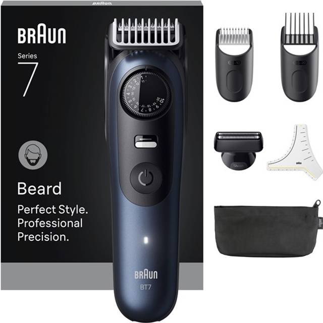 Braun - Beard Trimmer Series 7, +6 Barbering Tools, BT7520 - Black / Deep Blue