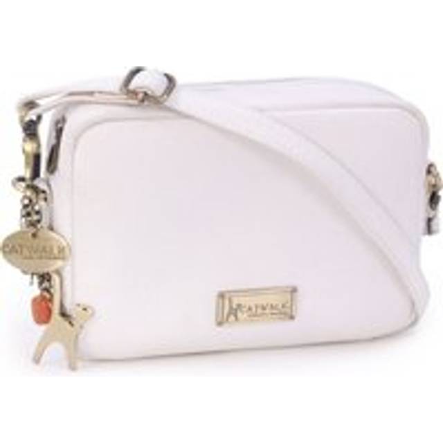 Polly Leather Camera Cross Body Bag - White - Small