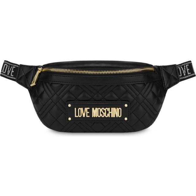 Love Moschino - logo-plaque belt bag - women - Polyurethane - One Size - Black
