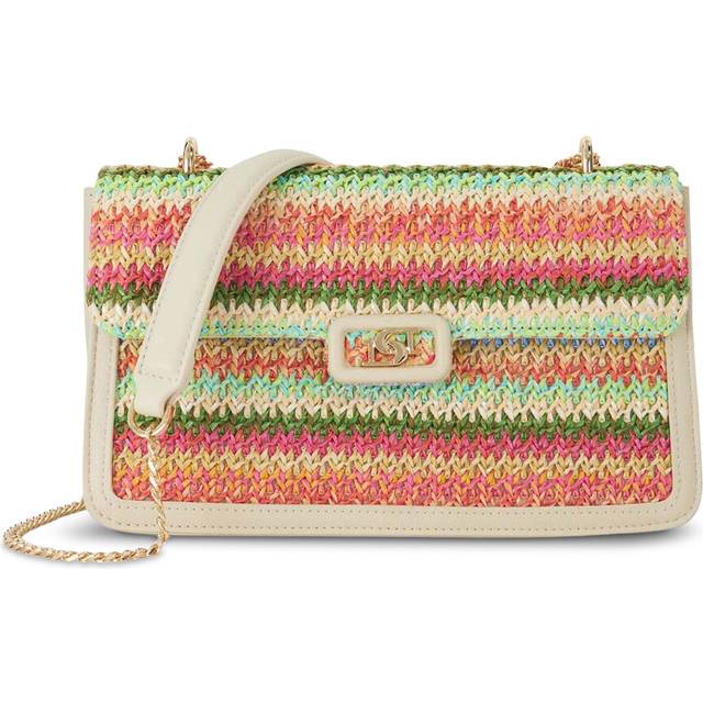 Dune Dellsia Faux Raffia Crossbody Bag, Multi