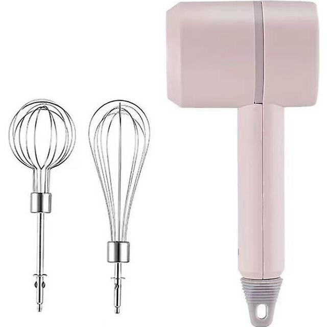 Household Cordless Electric Hand Mixer, Usb Rechargeable Hand-held Whisk, Kitchen Baking, Light And Portable (1set,pink)