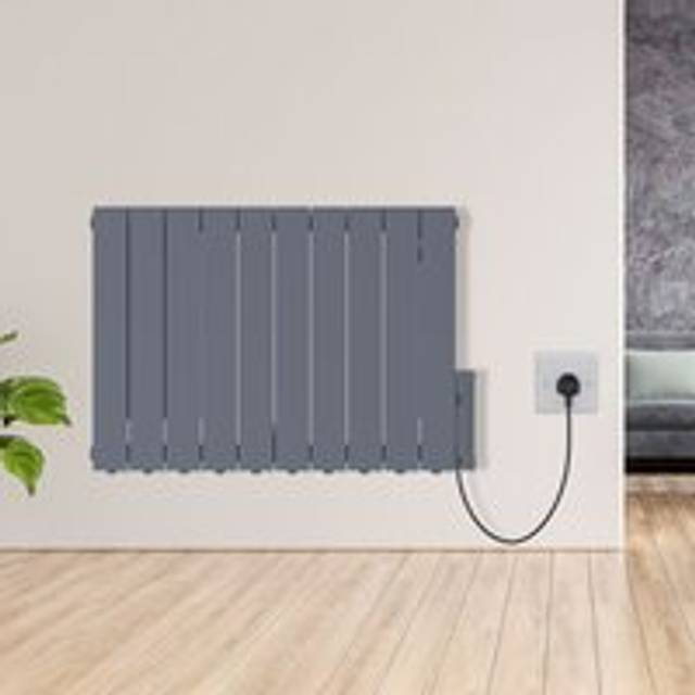 Electric Oil Filled Radiator with Timer Anthracite 1800W - Warmehaus