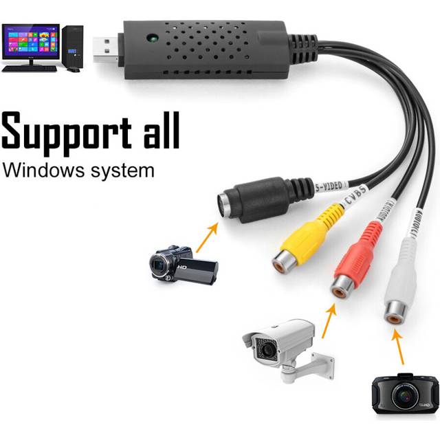 USB VHS DVD Audio Video Converter Capture Full Scart With Leads Cable