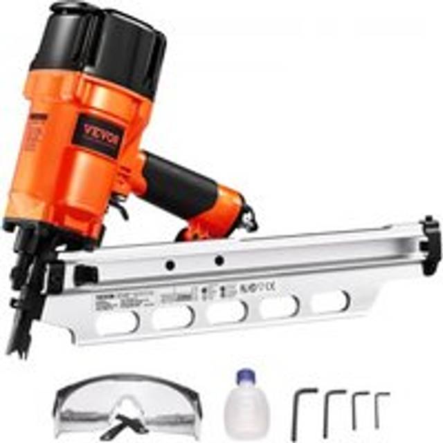 VEVOR Druckluft Nagler Nagelpistole Tacker Klammerger&#xE4;t 50 bis 90 mm 21&#xB0; Vollrundkopf
