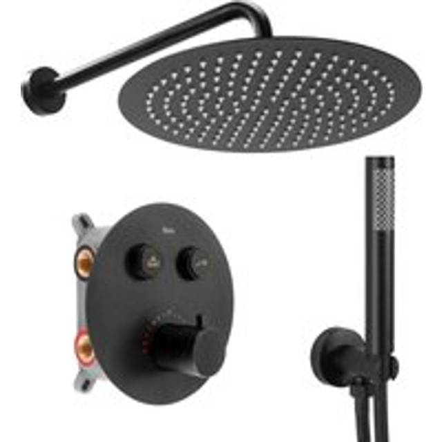Concealed shower set REA lungo thermostat black + box