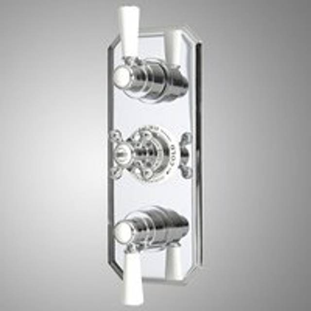 Milano - Elizabeth - Traditional Concealed Triple Thermostatic Mixer Shower Valve with 2 Outlets - Chrome & White