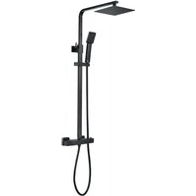 Enki - Enzo Slim Shower Head & Handheld Sqaure 2-Outlet Black 200mm