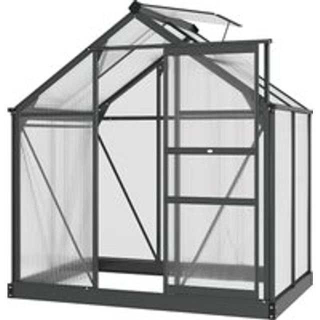 Clear Polycarbonate Greenhouse Large Walk-In Green House Garden Plants Grow Galvanized Base Aluminium Frame with Slide Door