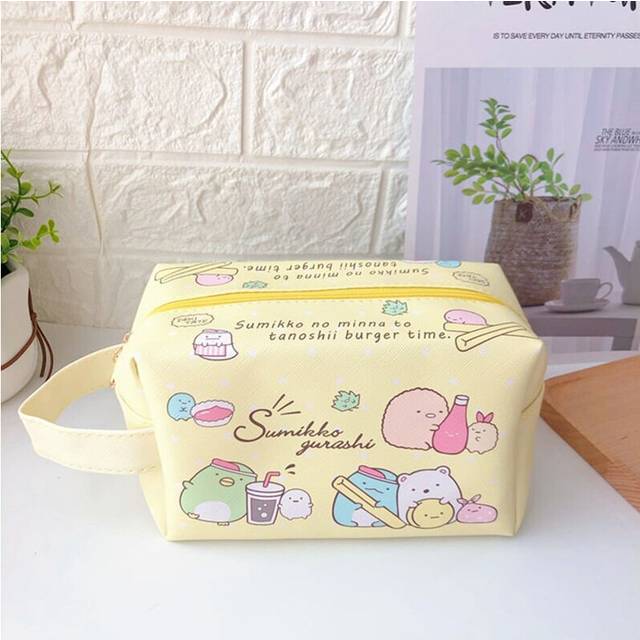 (Yellow) Women Kuromi Sumikko Gurashi Cartoons Make Up Bag Case Travel Cosmetic Organiser