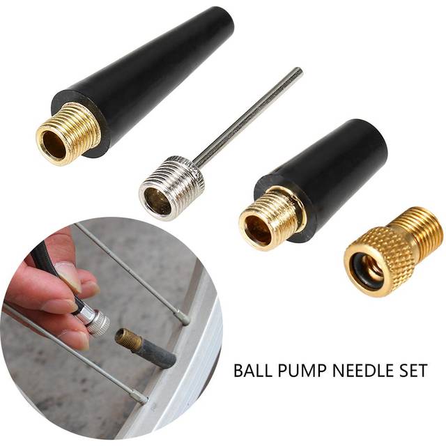 Lixada 4 PCS Needle Nozzle Adapter Kit Ball Inflation Pump Needle Valve Adapter Kit Ball Pump