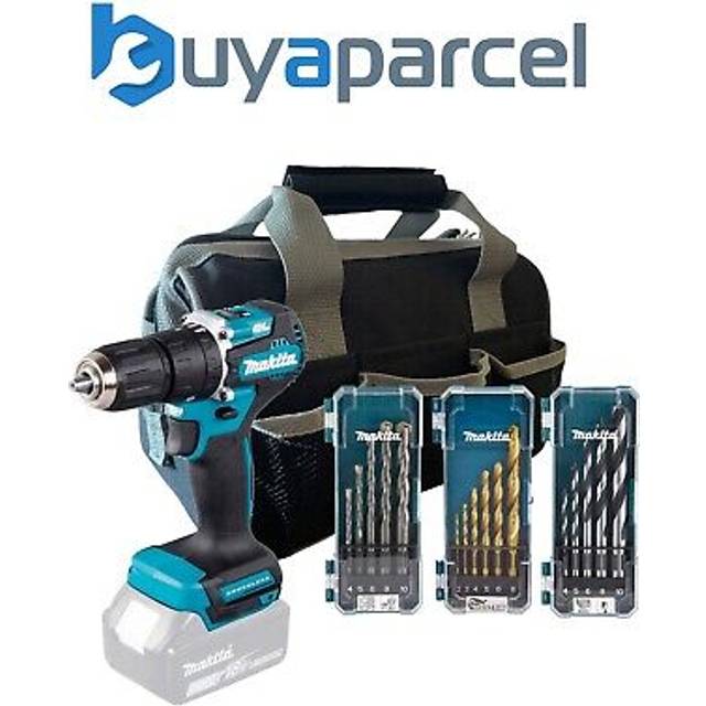 Makita DHP487Z 18v LXT Lithium Brushless Combi Hammer Bare + Bag + 16PC Bit Set