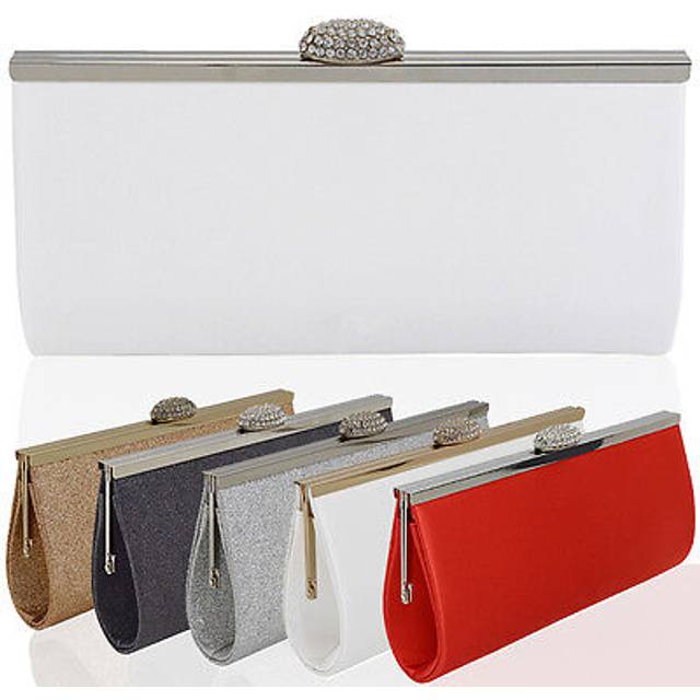 Womens clutch bag sparkly glitter satin ladies wedding bridesmaid prom party