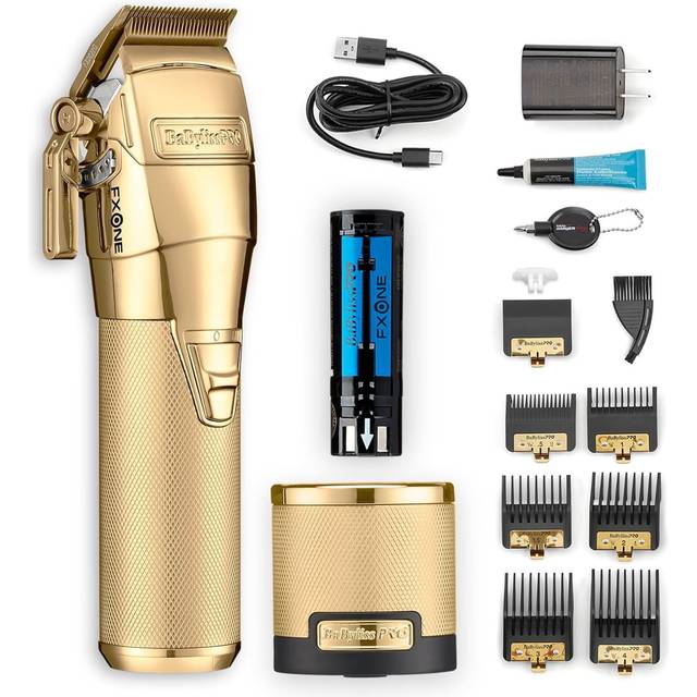 (Black) Babyliss Pro FXONE All Metal Hair Clipper N1 Digital Motor Built In Oil Reservoir Battery Indicator