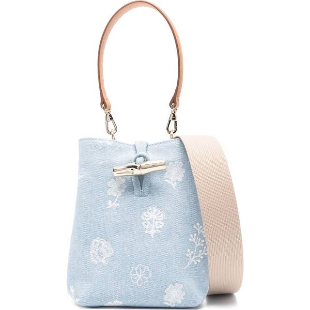 Longchamp - Le Roseau XS bucket bag - women - Fabric/CALFSKIN - One Size - Blue