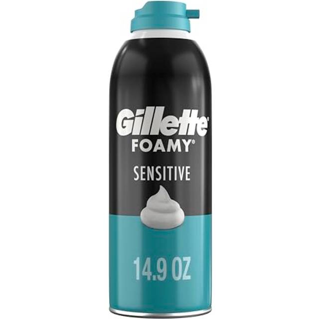 Gillette Foamy Sensitive Shave Foam for Men  Protection Against Shaving Irritation  Quick and Smooth Shave  sensitive skin  shaving cream  14.9oz