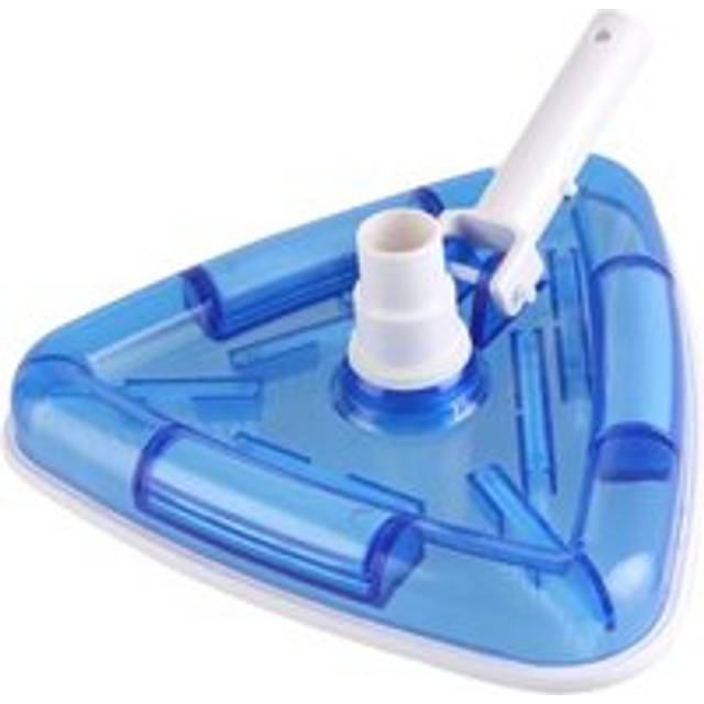 Cyslmuk - Swimming Pool Brush for Pump, Skimmer - Vacuum Cleaner with 32/38mm Connection, Triangular, White/Blue (Transparent)