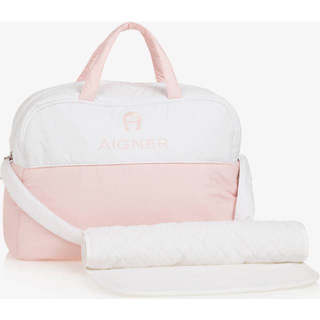 Aigner Girls White & Pink Baby Changing Bag (43Cm)