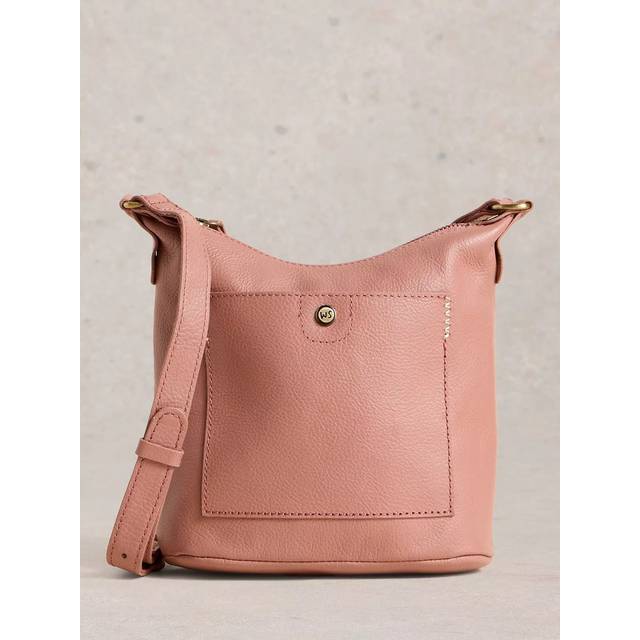 White Stuff Mini Leather Fern Crossbody - O/S, MID PINK