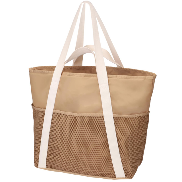 Waterproof Beach Bag with Zipper,for Women, Carry on Tote brown