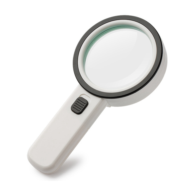 Hand- 30X High Magnification Magnifier with 12 LED Lamp Beads is Suitable for the Elderly to Read