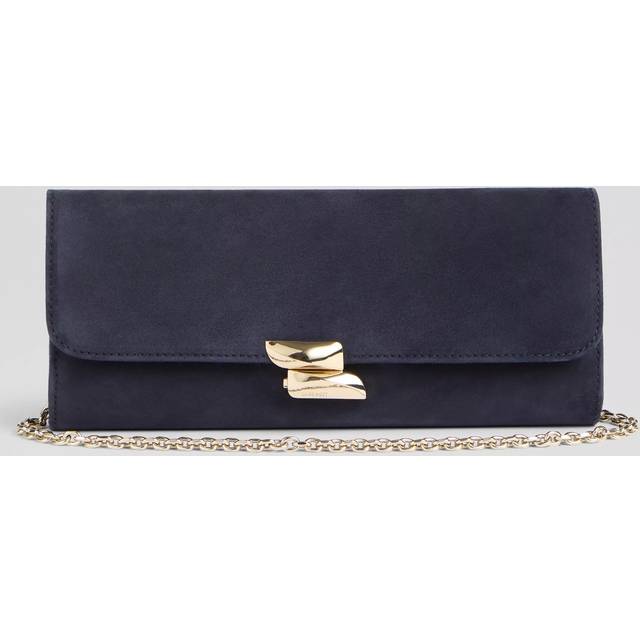 L.K.Bennett Daisy Suede Clutch Bag, Navy