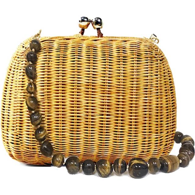 SERPUI - Lolita woven-wicker clutch bag - women - Wicker - One Size - Neutrals