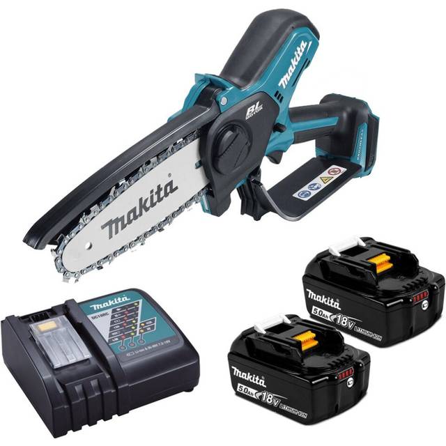 Makita DUC101Z Cordless Brushless Pruning 18V 100mm + 2 x 5AH Battery & Charger