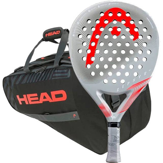 HEAD ZEPHYR UL 2023 Grey + HEAD BASE Padel Bag M 2023 Black/Red Paddle Bag
