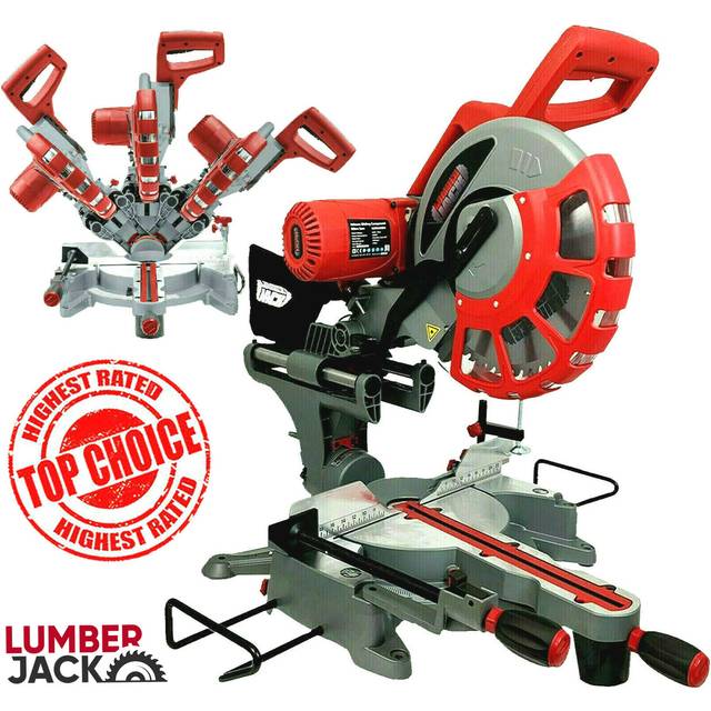 Mitre saw 305mm sliding compound double bevel blade & twin laser 2000w 230v