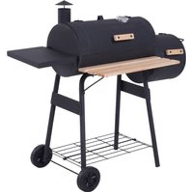 Portable Steel Charcoal BBQ Grill with Smoker