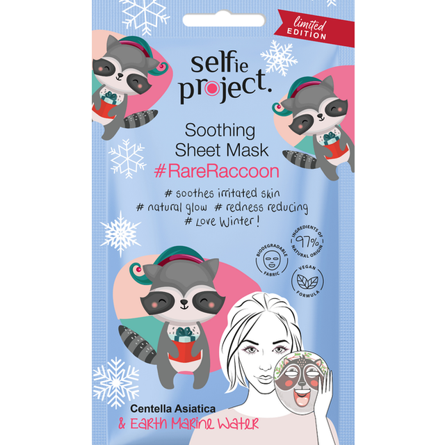 Selfie Project Ansiktsmasker Masker av tyg #RareRaccoonSoothing Sheet Mask 1 Stk. (23,00 kr / 1 st.)