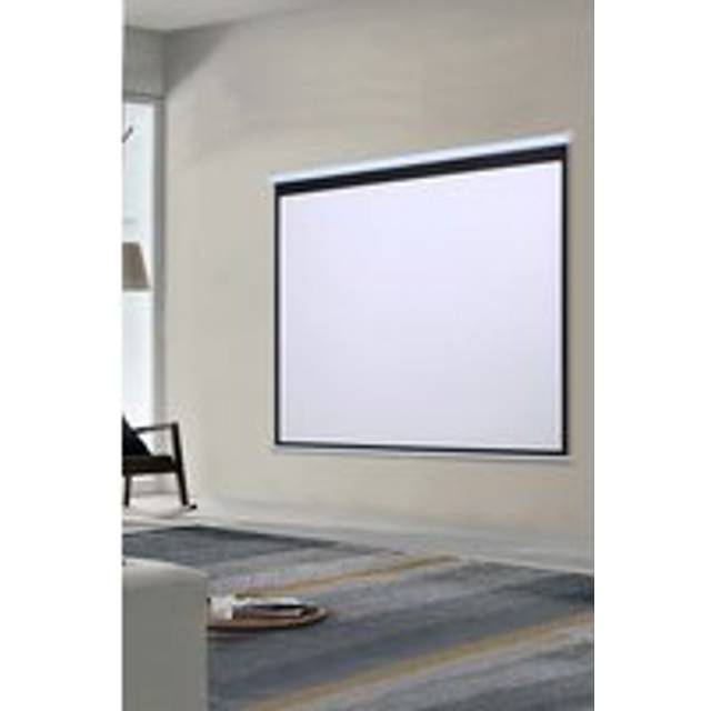 92" Manual Wall/Ceiling Mounted Projector Screen - White - One Size