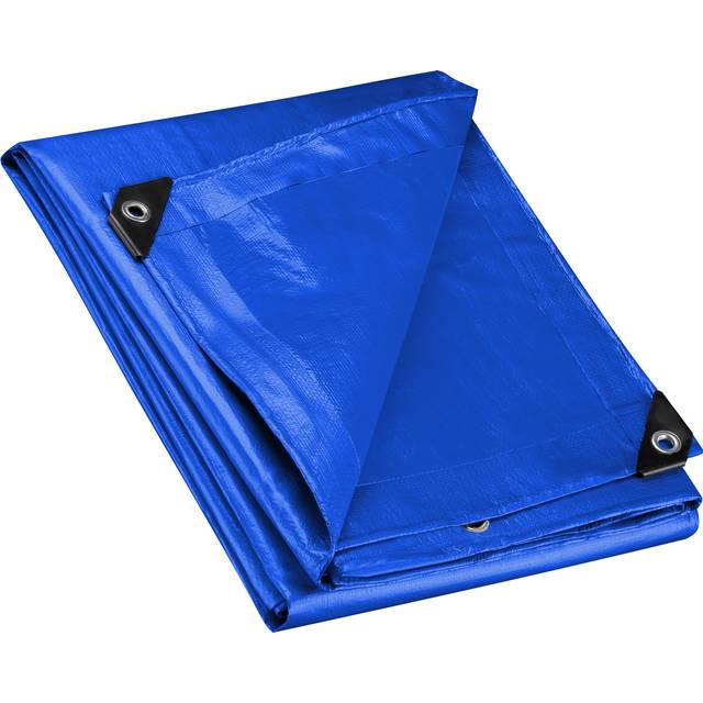 Wiltec Tarpaulin 5 x 8 m Blue Waterproof Heavy Duty Cover 240 g/mÂ² Multipurpose Sheet for Covering Larger Items Like Furniture, Pools or Boats, Te...