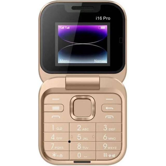 (Gold) 2024 New Mini Flip Mobile Phone 2 SIM Cards Small Display Foldable Cell Phone