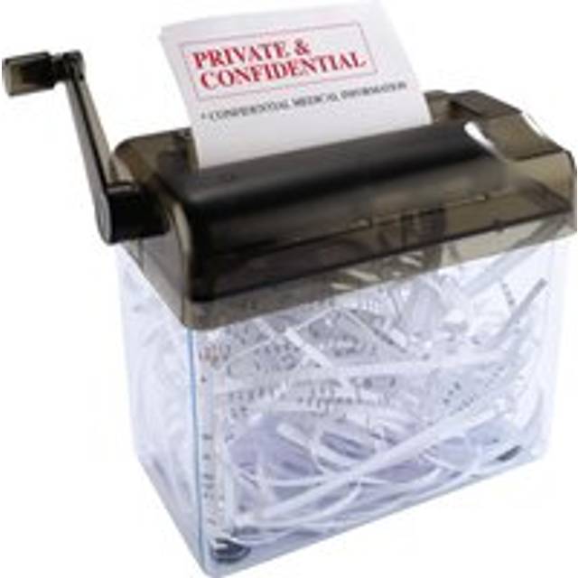Manual Paper Shredder - Compact Strip Cut Home or Office Shredding Machine for Protecting Private Data - 15.5 x 18.4 x 10.4cm - Clear - One Size