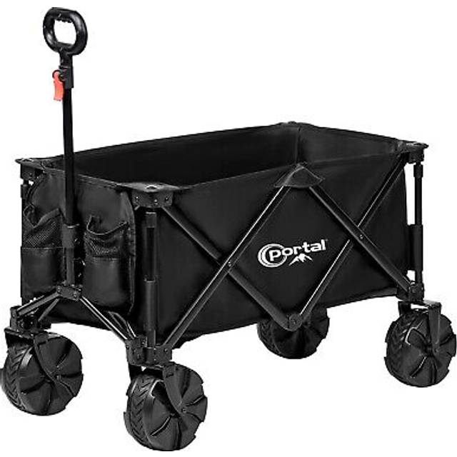 PORTAL Beach Trolley Cart for Sand All Terrain Big Wheels Festival Camping Trolley Folding Beach Wagon Foldable Garden Trolley on Wheels Supports