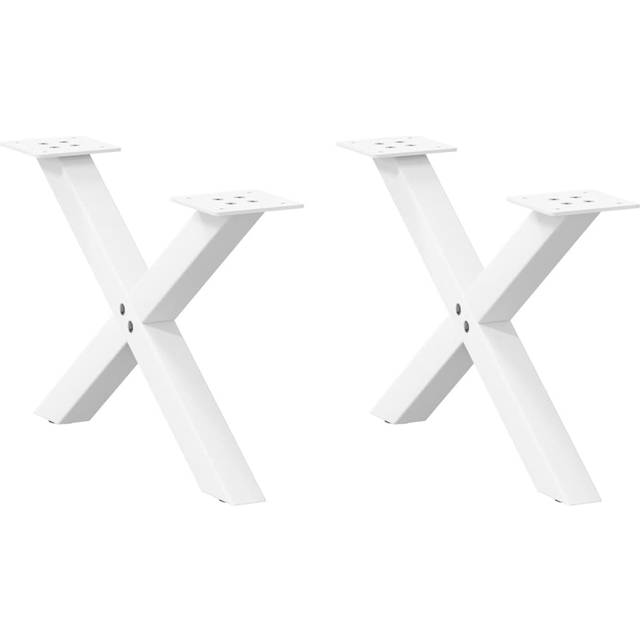 vidaXL Soffbordsben X-formade 2 st vit 60x(30-31) cm stål
