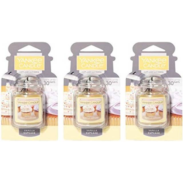 Yankee Candle 3 Pack Car Jar Fragrances. Vanilla Cupcake. Air Freshener.