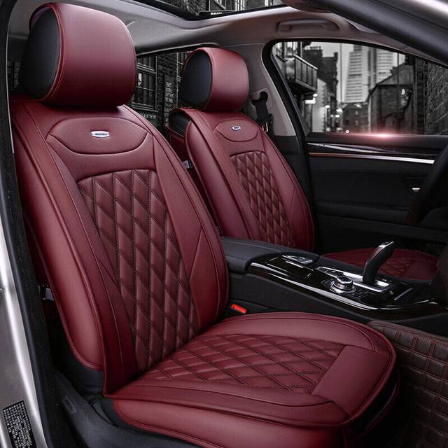 (Red) PU Leather Car Seat Cover Cushions Universal Fit for Most SUV Trucks