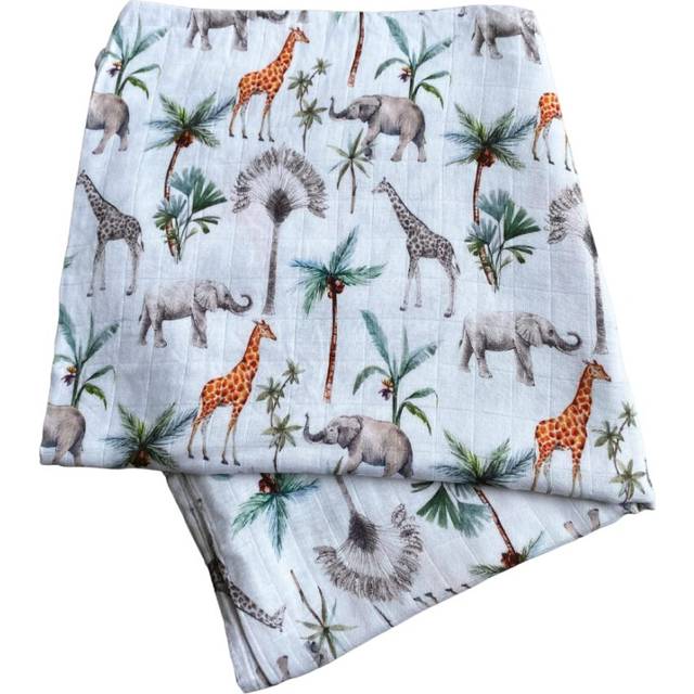 - Light Safari, Bamboo Muslin Swaddle Blanket - X-Large Blankets for Babies and Toddlers - Made with Bamboo and Soft Breathable Cotton - Super Soft