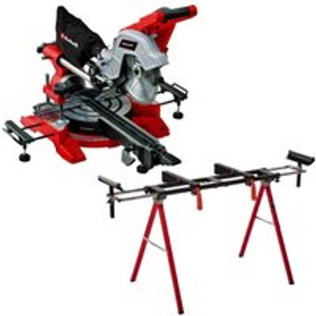 Sliding Mitre Saw 216mm Double Bevel Dual Sided 240v + Laser +1608 Stand - Einhell