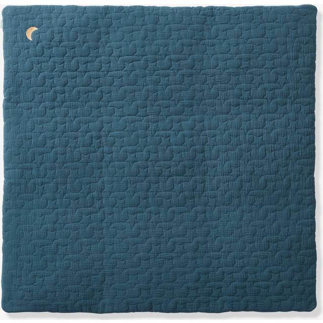 Play Mat / Playpen Base Mat in Organic Cotton Gauze, Fancy night blue