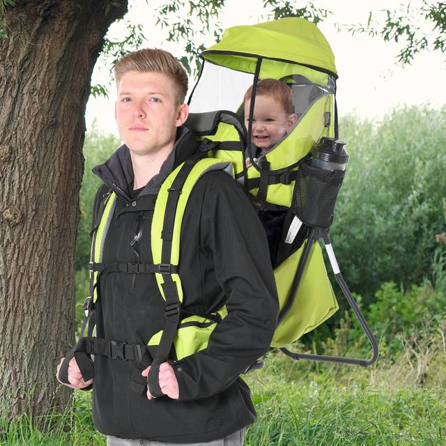 HOMCOM Baby Backpack Carrier - Green