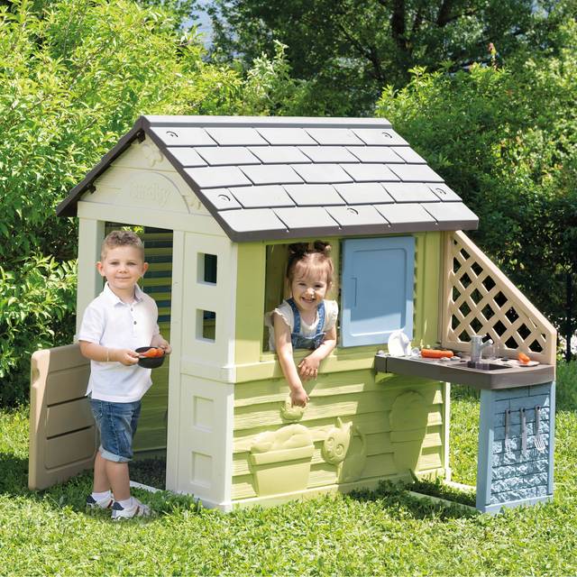 Smoby Pretty legehus med udendørskøkken og køkkentilbehør
