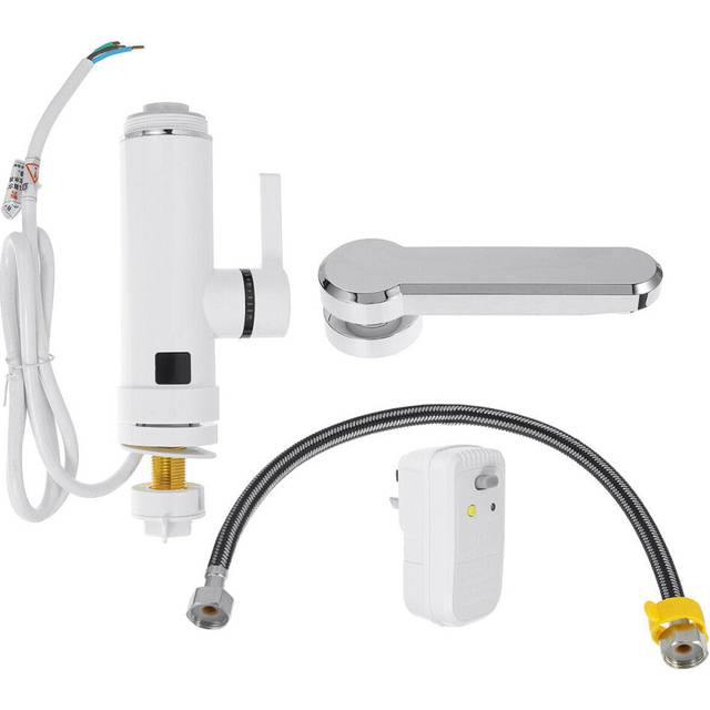 (White) 3300W 3s Fast Faucet Heater 360 Degree Rotation Electric Tap Instant Hot Water