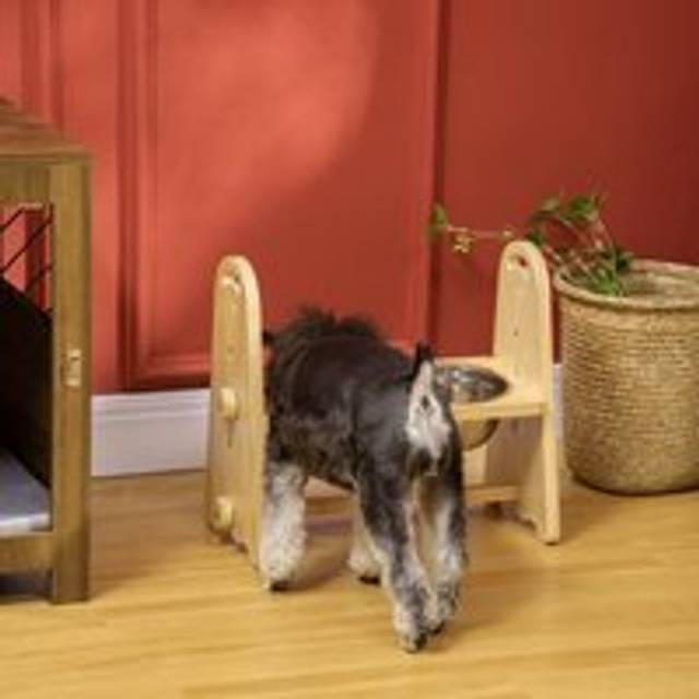 PawHut Raised Dog Bowls with Stand Adjustable Raised Pet Feeder with 2 Removable Stainless Steel Bowls for Small to Extra Large Dogs