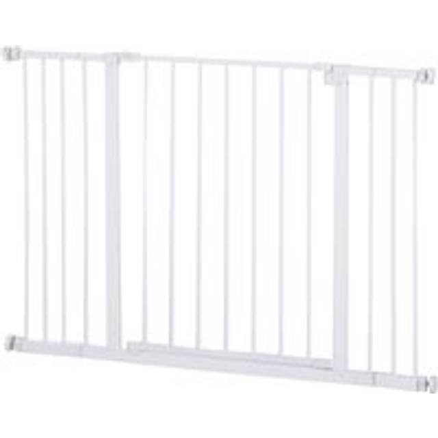 PawHut Pressure Fitted Pet Dog Safety Gate Metal Fence Extending 72-107cm Wide